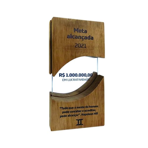 Troféu de Madeira Personalizado