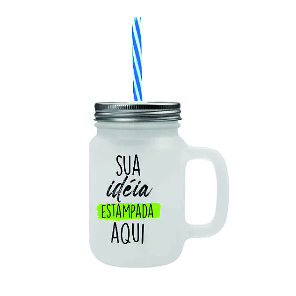 Caneca de vidro com tampa