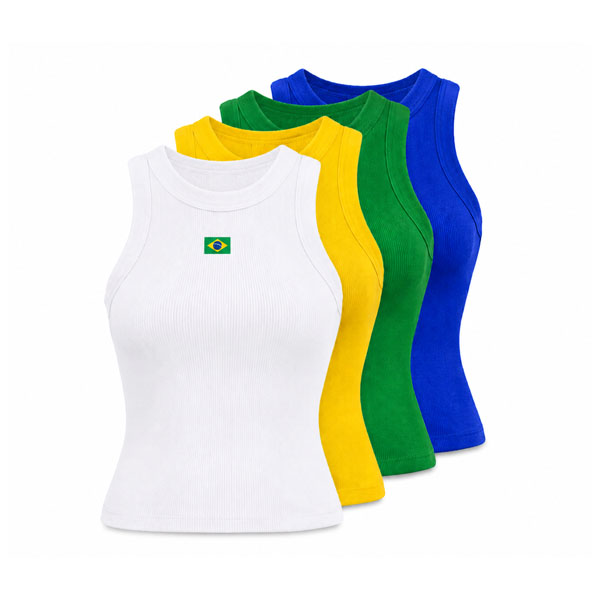 Regata Feminina Bandeira Brasil Pequena