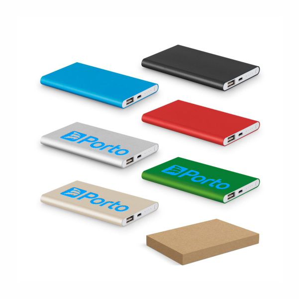 Bateria portátil slim em alumínio 100% reciclado (4.000 mAh)