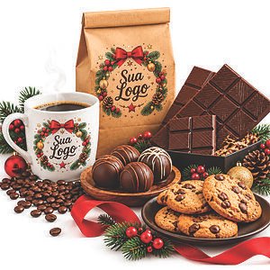 Kit de Natal Café e Chocolate Personalizado